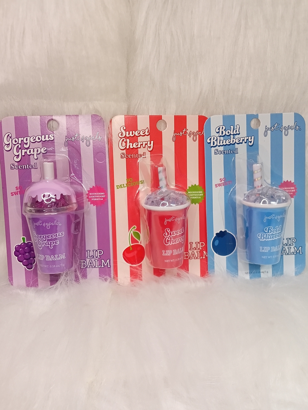 Lip Balm Trio — Gorgeous Grape, Sweet Cherry & Bold Blueberry